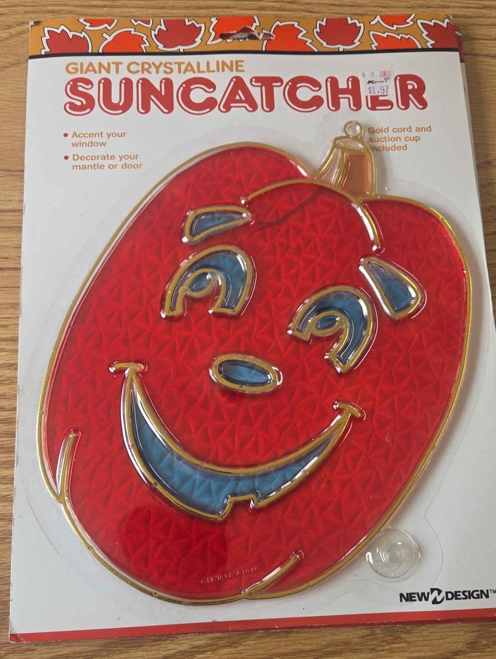 Giant Crystalline Red Pumpkin Suncatcher by New Design
